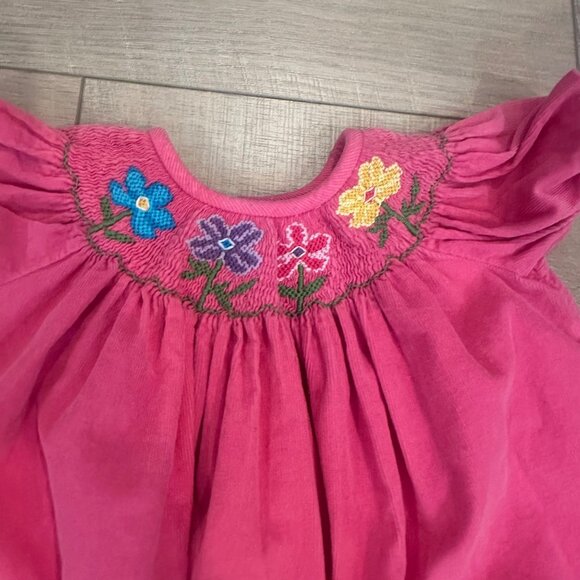 CASTLE & CROWNS GIRLS PINK CORDUROY SMOCKED FLOWERS DRESS 4T - Picture 4 of 8